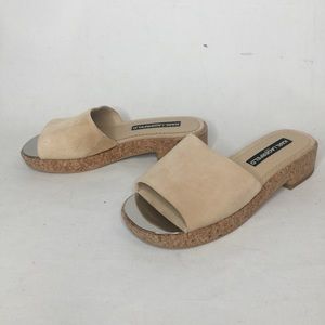 Karl Lagerfeld  US 6.5 sliders sandals clog suede beige suede new